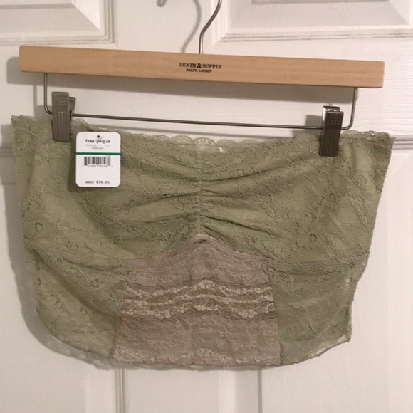 SOLD NWT Free People Lace bandeau L $38 Champagne - Picture 3 of 7